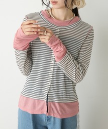 【forksy.】バイカラーシアー ドッキングトップス