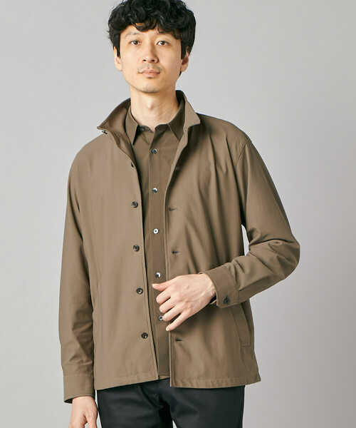COMME CA MEN(コムサメン)の「【接触冷感・防しわ】レノクロストリコット スタンドカラーブルゾン(ブルゾン・メンズ・ベージュ/ブラウン・M/L)」の1枚目の写真