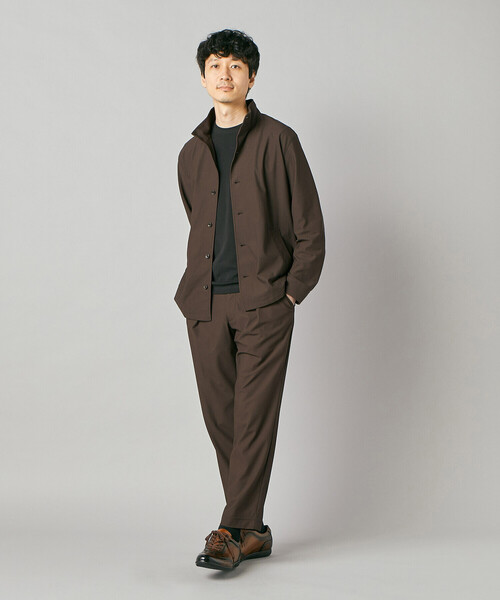 COMME CA MEN(コムサメン)の「【接触冷感・防しわ】レノクロストリコット スタンドカラーブルゾン(ブルゾン・メンズ・ベージュ/ブラウン・M/L)」の10枚目の写真