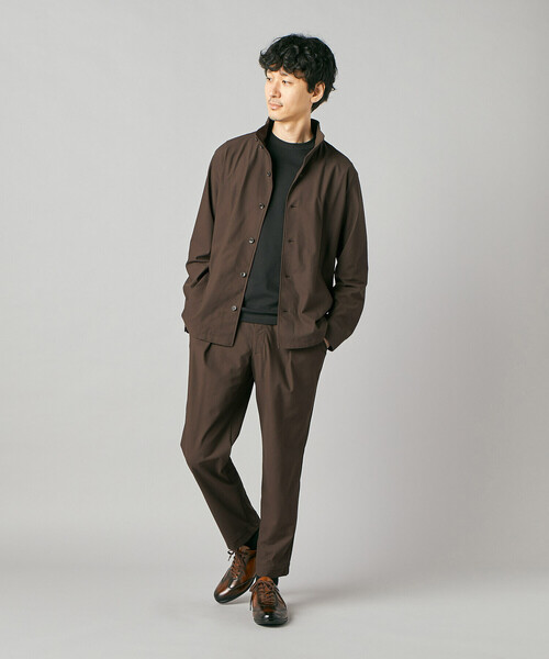 COMME CA MEN(コムサメン)の「【接触冷感・防しわ】レノクロストリコット スタンドカラーブルゾン(ブルゾン・メンズ・ベージュ/ブラウン・M/L)」の9枚目の写真
