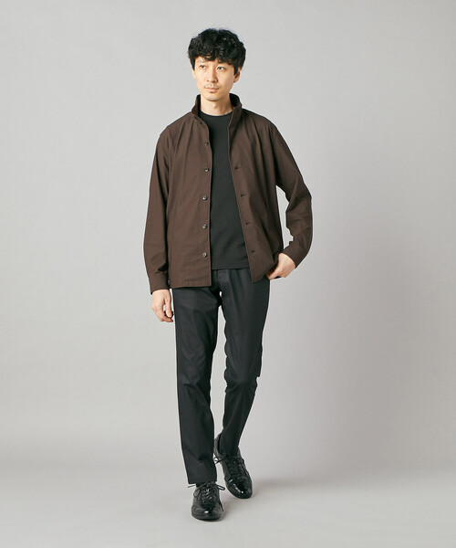 COMME CA MEN(コムサメン)の「【接触冷感・防しわ】レノクロストリコット スタンドカラーブルゾン(ブルゾン・メンズ・ベージュ/ブラウン・M/L)」の7枚目の写真