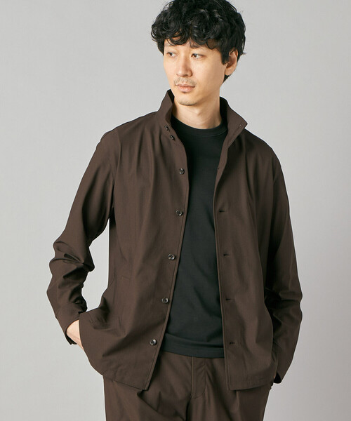 COMME CA MEN(コムサメン)の「【接触冷感・防しわ】レノクロストリコット スタンドカラーブルゾン(ブルゾン・メンズ・ベージュ/ブラウン・M/L)」の6枚目の写真