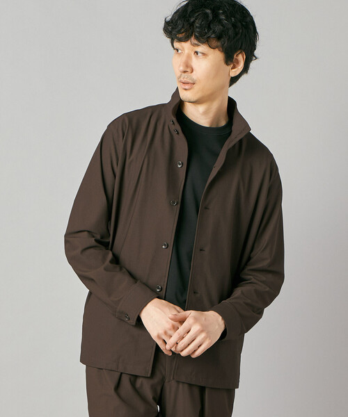 COMME CA MEN(コムサメン)の「【接触冷感・防しわ】レノクロストリコット スタンドカラーブルゾン(ブルゾン・メンズ・ベージュ/ブラウン・M/L)」の4枚目の写真