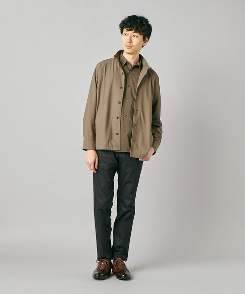 COMME CA MEN(コムサメン)の「【接触冷感・防しわ】レノクロストリコット スタンドカラーブルゾン(ブルゾン・メンズ・ベージュ/ブラウン・M/L)」の3枚目の写真