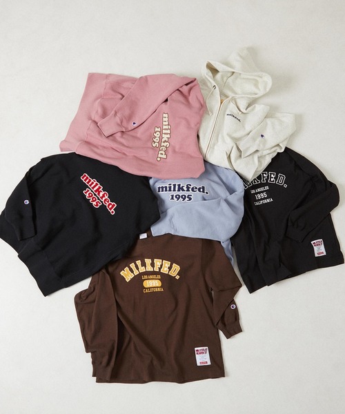MILKFED.(ミルクフェド)の「MILKFED×CHAMPION LS TEE(Tシャツ/カットソー・レディース・ネイビー/ブラウン/オートミール/ブラック・M/L)」の13枚目の写真