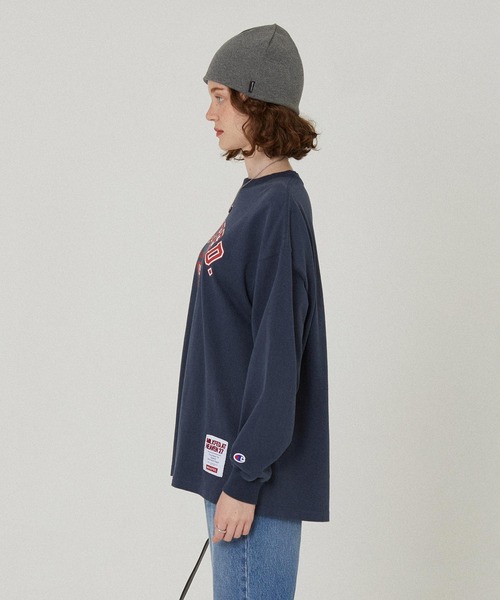 MILKFED.(ミルクフェド)の「MILKFED×CHAMPION LS TEE(Tシャツ/カットソー・レディース・ネイビー/ブラウン/オートミール/ブラック・M/L)」の6枚目の写真