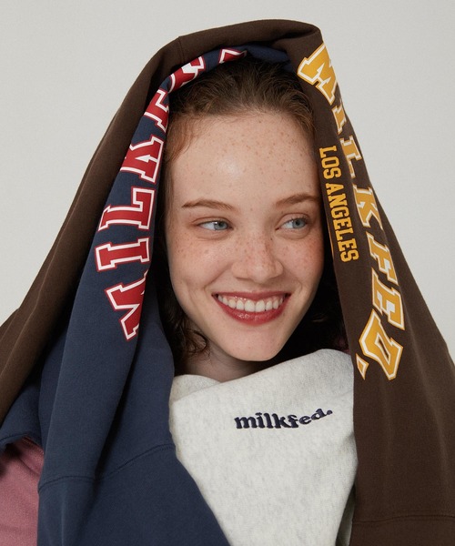 MILKFED.(ミルクフェド)の「MILKFED×CHAMPION LS TEE(Tシャツ/カットソー・レディース・ネイビー/ブラウン/オートミール/ブラック・M/L)」の12枚目の写真