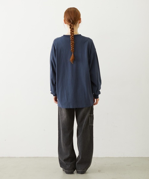MILKFED.(ミルクフェド)の「MILKFED×CHAMPION LS TEE(Tシャツ/カットソー・レディース・ネイビー/ブラウン/オートミール/ブラック・M/L)」の7枚目の写真