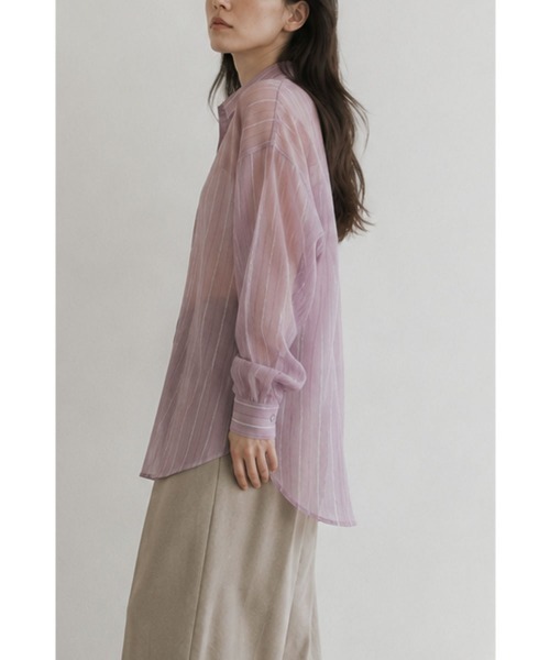marjour（マージュール）の「COOLTONE STRIPE SHIRT（シャツ/ブラウス・レディース・ブルー/パープル・M）」の16枚目の写真