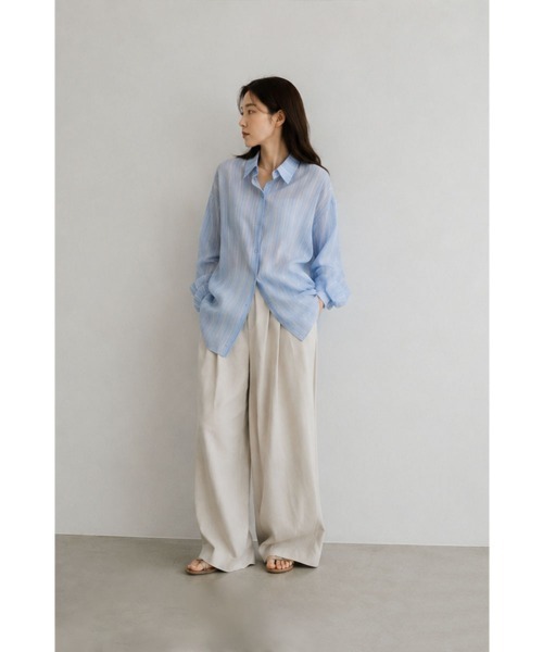 marjour（マージュール）の「COOLTONE STRIPE SHIRT（シャツ/ブラウス・レディース・ブルー/パープル・M）」の9枚目の写真