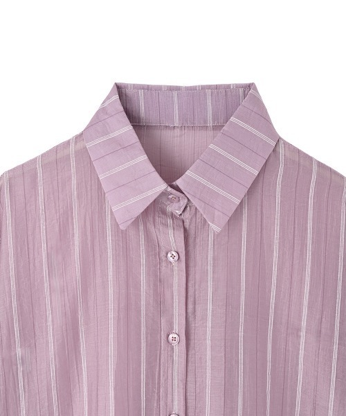 marjour（マージュール）の「COOLTONE STRIPE SHIRT（シャツ/ブラウス・レディース・ブルー/パープル・M）」の3枚目の写真