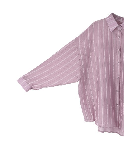 marjour（マージュール）の「COOLTONE STRIPE SHIRT（シャツ/ブラウス・レディース・ブルー/パープル・M）」の4枚目の写真