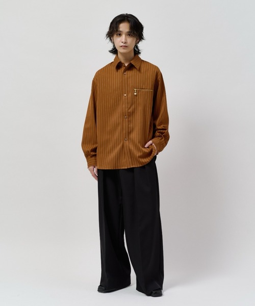 Lui's(ルイス)の「ストライプシャツブルゾン(シャツ/ブラウス・メンズ・モカ/ライトグレー/ブラック・S/M)」の21枚目の写真