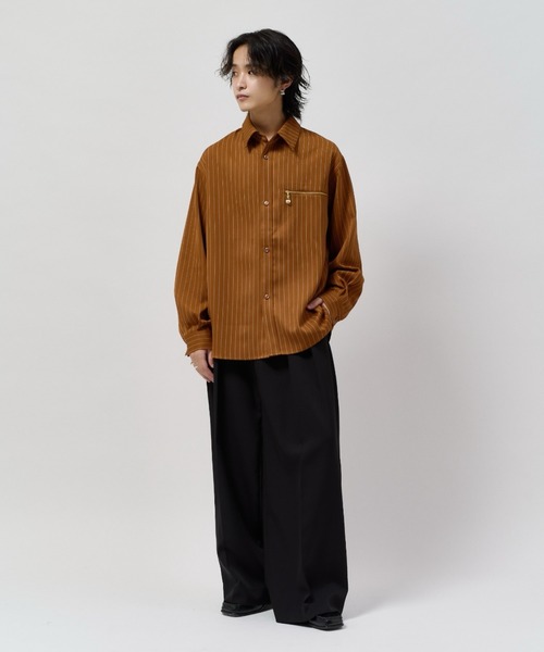 Lui's(ルイス)の「ストライプシャツブルゾン(シャツ/ブラウス・メンズ・モカ/ライトグレー/ブラック・S/M)」の22枚目の写真