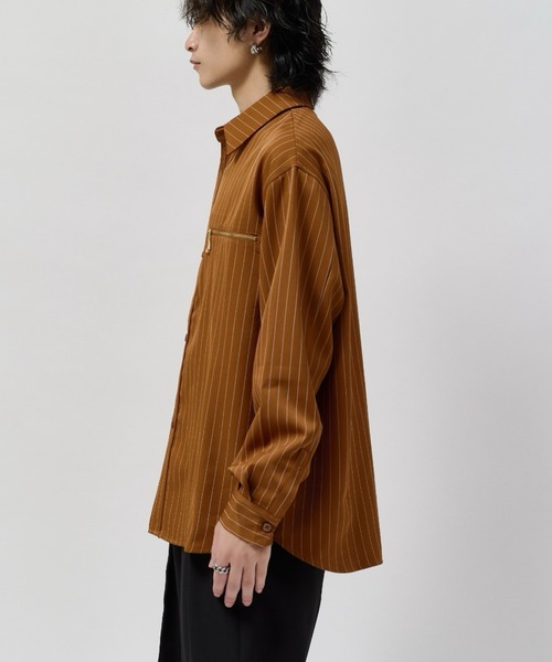 Lui's(ルイス)の「ストライプシャツブルゾン(シャツ/ブラウス・メンズ・モカ/ライトグレー/ブラック・S/M)」の19枚目の写真