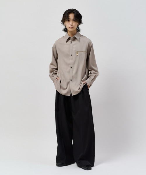 Lui's(ルイス)の「ストライプシャツブルゾン(シャツ/ブラウス・メンズ・モカ/ライトグレー/ブラック・S/M)」の15枚目の写真