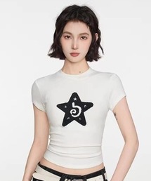 スターグラフィック クロップドタイトTシャツ