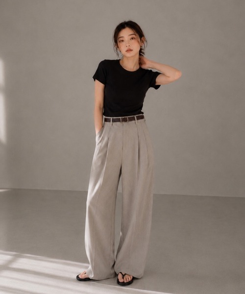 United store(ユナイテッドストア)の「クルーネックTシャツ(Tシャツ/カットソー・レディース・ブラウン/グレー/ブラック・FREE)」の12枚目の写真