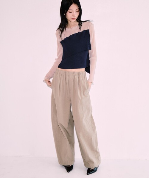 kotohayokozawa(コトハヨコザワ)の「【kotohayokozawa/コトハヨコザワ】《STUDIOUS別注》SHEER DOCKING CREW TOPS/シアードッキングクルートップス/ウォッシャブル(Tシャツ/カットソー・レディース・ブラック/ネイビー/パープル・FREE)」の4枚目の写真