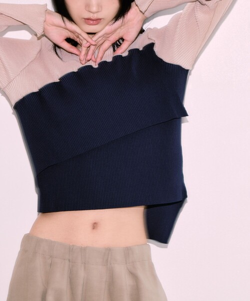 kotohayokozawa(コトハヨコザワ)の「【kotohayokozawa/コトハヨコザワ】《STUDIOUS別注》SHEER DOCKING CREW TOPS/シアードッキングクルートップス/ウォッシャブル(Tシャツ/カットソー・レディース・ブラック/ネイビー/パープル・FREE)」の9枚目の写真