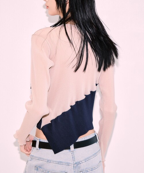 kotohayokozawa(コトハヨコザワ)の「【kotohayokozawa/コトハヨコザワ】《STUDIOUS別注》SHEER DOCKING CREW TOPS/シアードッキングクルートップス/ウォッシャブル(Tシャツ/カットソー・レディース・ブラック/ネイビー/パープル・FREE)」の17枚目の写真