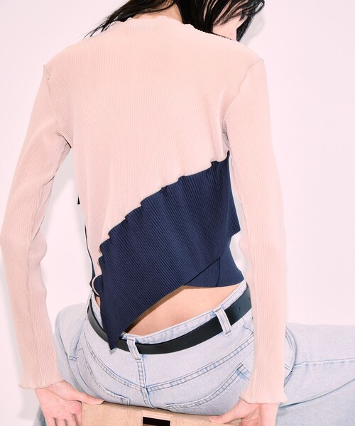 kotohayokozawa(コトハヨコザワ)の「【kotohayokozawa/コトハヨコザワ】《STUDIOUS別注》SHEER DOCKING CREW TOPS/シアードッキングクルートップス/ウォッシャブル(Tシャツ/カットソー・レディース・ブラック/ネイビー/パープル・FREE)」の18枚目の写真