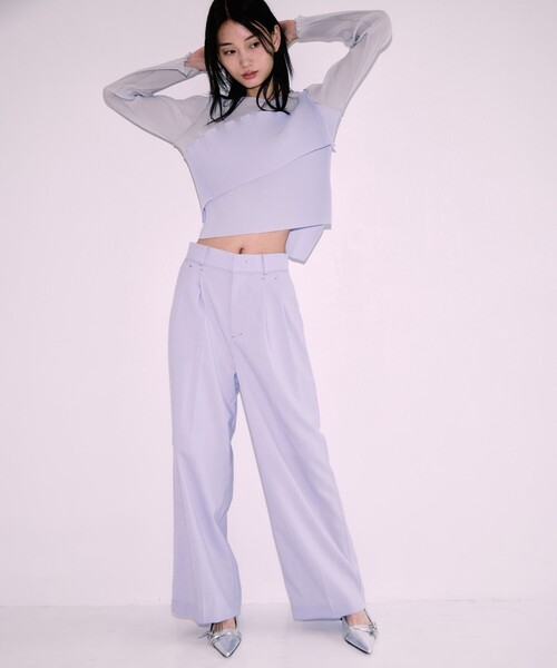 kotohayokozawa(コトハヨコザワ)の「【kotohayokozawa/コトハヨコザワ】《STUDIOUS別注》SHEER DOCKING CREW TOPS/シアードッキングクルートップス/ウォッシャブル(Tシャツ/カットソー・レディース・ブラック/ネイビー/パープル・FREE)」の21枚目の写真