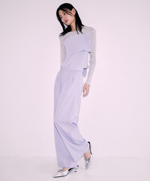 kotohayokozawa(コトハヨコザワ)の「【kotohayokozawa/コトハヨコザワ】《STUDIOUS別注》SHEER DOCKING CREW TOPS/シアードッキングクルートップス/ウォッシャブル(Tシャツ/カットソー・レディース・ブラック/ネイビー/パープル・FREE)」の22枚目の写真