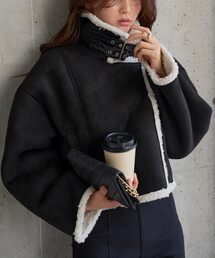 裏ボアムートンブルゾンコート