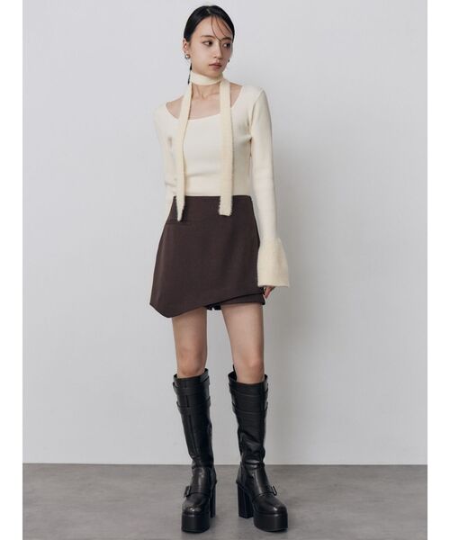 MURUA(ムルーア)の「シャギーフレアスリーブリブニット 秋服 冬服(ニット/セーター・レディース・ホワイト/ブラック/ブラウン・FREE)」の11枚目の写真