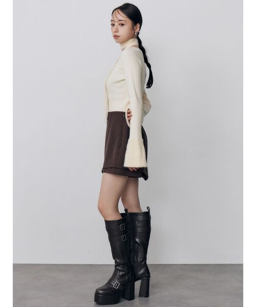 MURUA(ムルーア)の「シャギーフレアスリーブリブニット 秋服 冬服(ニット/セーター・レディース・ホワイト/ブラック/ブラウン・FREE)」の12枚目の写真