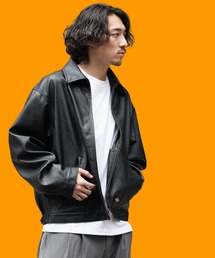 Dickies/ディッキーズ FAKE LEATHER EISENHOWER JACKET フェイクレザー アイゼンハワージャケット ジップ ブランドロゴ モノトーン ストリート モダン 2026年秋冬 秋服 冬服