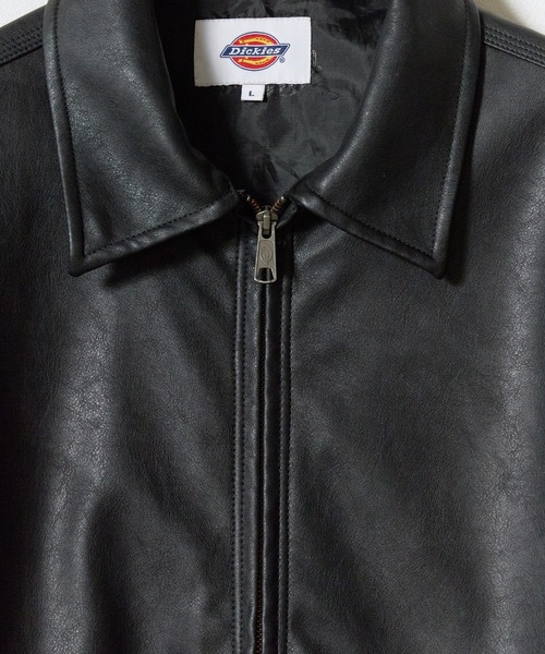 Dickies(ディッキーズ)の「Dickies/ディッキーズ FAKE LEATHER EISENHOWER JACKET フェイクレザー アイゼンハワージャケット ジップ ブランドロゴ モノトーン ストリート モダン 2026年秋冬 秋服 冬服(ブルゾン・メンズ・ブラック・M/L/XL)」の16枚目の写真