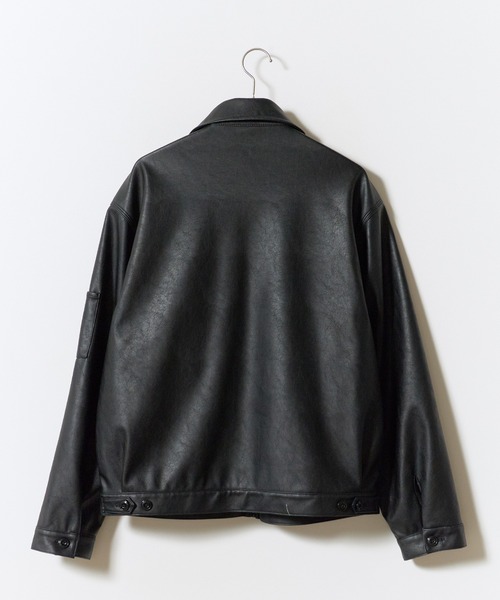Dickies(ディッキーズ)の「Dickies/ディッキーズ FAKE LEATHER EISENHOWER JACKET フェイクレザー アイゼンハワージャケット ジップ ブランドロゴ モノトーン ストリート モダン 2026年秋冬 秋服 冬服(ブルゾン・メンズ・ブラック・M/L/XL)」の18枚目の写真