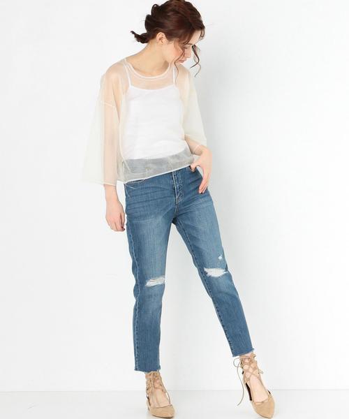 Another Edition(アナザーエディション)の「シースループルオーバー/AEMFC シースルー PO(ニット/セーター・レディース・オフホワイト・FREE)」の5枚目の写真