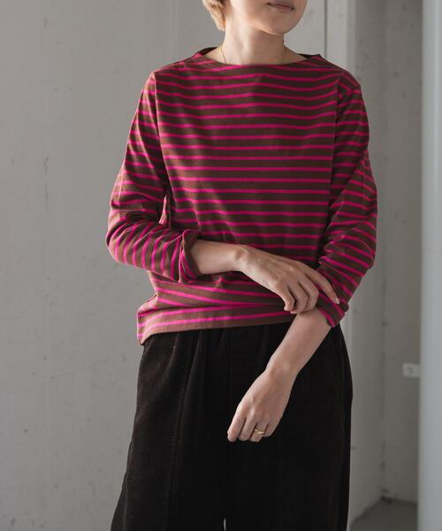 FORK&SPOON（フォークアンドスプーン）の「FORK&SPOON　ボートネックボーダー（Tシャツ/カットソー・レディース・グリーン系その他/ブラウン系その他/イエロー系その他・2/1）」の4枚目の写真