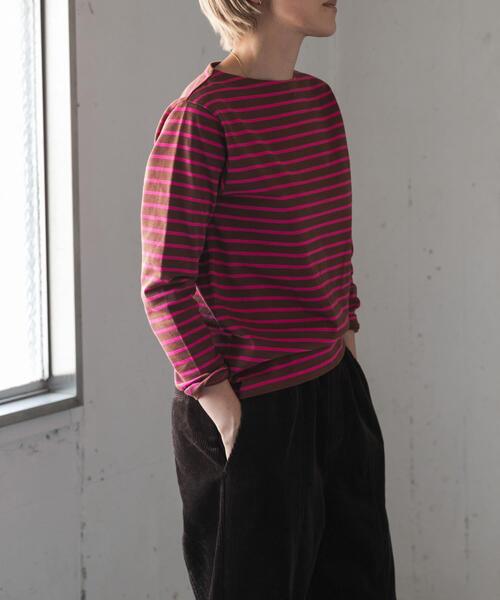 FORK&SPOON（フォークアンドスプーン）の「FORK&SPOON　ボートネックボーダー（Tシャツ/カットソー・レディース・グリーン系その他/ブラウン系その他/イエロー系その他・2/1）」の7枚目の写真