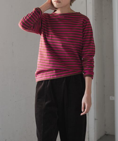 FORK&SPOON（フォークアンドスプーン）の「FORK&SPOON　ボートネックボーダー（Tシャツ/カットソー・レディース・グリーン系その他/ブラウン系その他/イエロー系その他・2/1）」の8枚目の写真