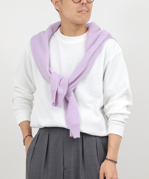 NOLLEY’S（ノーリーズ）の「【BECシリーズ】TCワッフル 長袖Tシャツ（Tシャツ/カットソー・メンズ・ブラック/ホワイト/グレイッシュブルー・S/M/L/XL）」の4枚目の写真
