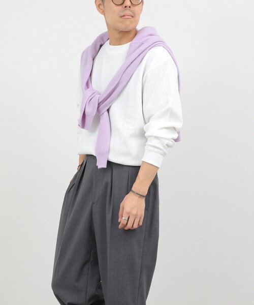 NOLLEY’S（ノーリーズ）の「【BECシリーズ】TCワッフル 長袖Tシャツ（Tシャツ/カットソー・メンズ・ブラック/ホワイト/グレイッシュブルー・S/M/L/XL）」の5枚目の写真