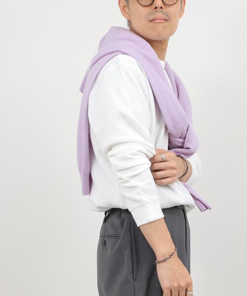 NOLLEY’S（ノーリーズ）の「【BECシリーズ】TCワッフル 長袖Tシャツ（Tシャツ/カットソー・メンズ・ブラック/ホワイト/グレイッシュブルー・S/M/L/XL）」の6枚目の写真