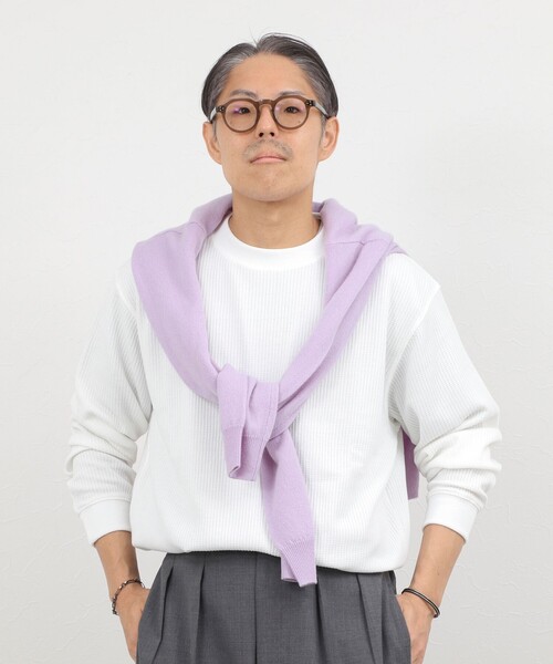 NOLLEY’S（ノーリーズ）の「【BECシリーズ】TCワッフル 長袖Tシャツ（Tシャツ/カットソー・メンズ・ブラック/ホワイト/グレイッシュブルー・S/M/L/XL）」の7枚目の写真