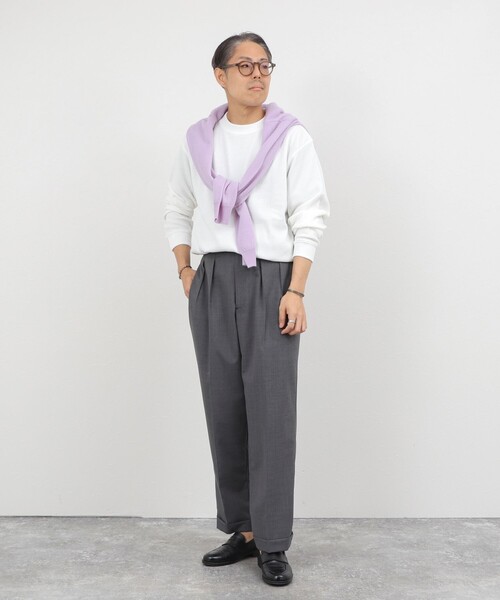 NOLLEY’S（ノーリーズ）の「【BECシリーズ】TCワッフル 長袖Tシャツ（Tシャツ/カットソー・メンズ・ブラック/ホワイト/グレイッシュブルー・S/M/L/XL）」の9枚目の写真