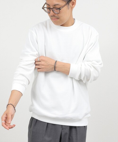 NOLLEY’S（ノーリーズ）の「【BECシリーズ】TCワッフル 長袖Tシャツ（Tシャツ/カットソー・メンズ・ブラック/ホワイト/グレイッシュブルー・S/M/L/XL）」の10枚目の写真