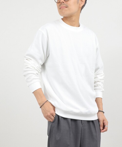 NOLLEY’S（ノーリーズ）の「【BECシリーズ】TCワッフル 長袖Tシャツ（Tシャツ/カットソー・メンズ・ブラック/ホワイト/グレイッシュブルー・S/M/L/XL）」の11枚目の写真