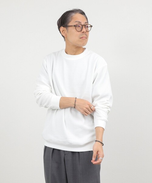 NOLLEY’S（ノーリーズ）の「【BECシリーズ】TCワッフル 長袖Tシャツ（Tシャツ/カットソー・メンズ・ブラック/ホワイト/グレイッシュブルー・S/M/L/XL）」の13枚目の写真
