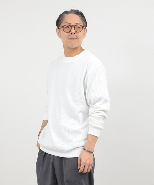 NOLLEY’S（ノーリーズ）の「【BECシリーズ】TCワッフル 長袖Tシャツ（Tシャツ/カットソー・メンズ・ブラック/ホワイト/グレイッシュブルー・S/M/L/XL）」の14枚目の写真