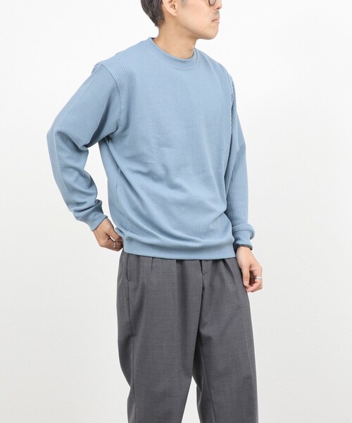 NOLLEY’S（ノーリーズ）の「【BECシリーズ】TCワッフル 長袖Tシャツ（Tシャツ/カットソー・メンズ・ブラック/ホワイト/グレイッシュブルー・S/M/L/XL）」の17枚目の写真