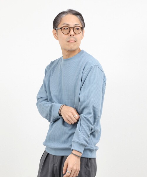 NOLLEY’S（ノーリーズ）の「【BECシリーズ】TCワッフル 長袖Tシャツ（Tシャツ/カットソー・メンズ・ブラック/ホワイト/グレイッシュブルー・S/M/L/XL）」の19枚目の写真