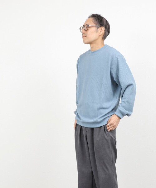 NOLLEY’S（ノーリーズ）の「【BECシリーズ】TCワッフル 長袖Tシャツ（Tシャツ/カットソー・メンズ・ブラック/ホワイト/グレイッシュブルー・S/M/L/XL）」の21枚目の写真